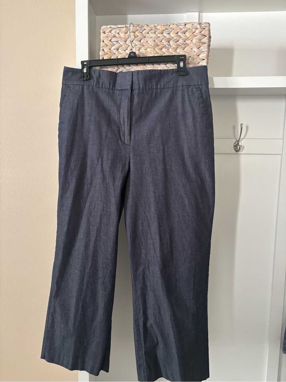 Anne Klein Dark Navy Cropped Wide-Leg Pants